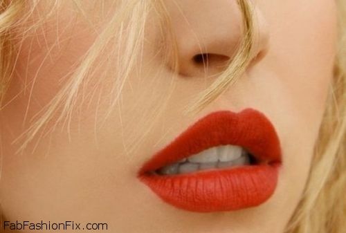 matte red lips