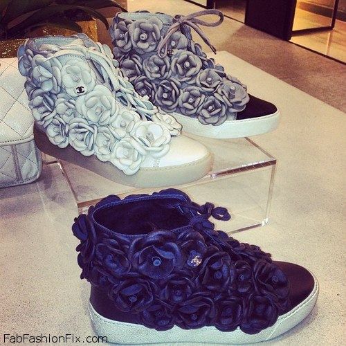 chanel camellia sneakers
