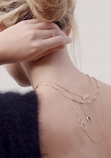 layered delicate necklaces
