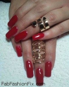 red omber nails