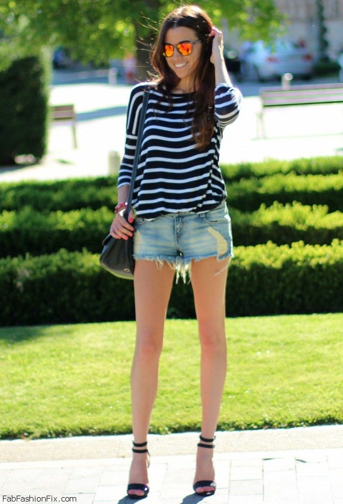 Style Watch: How fashion bloggers wear denim shorts for summer style ...