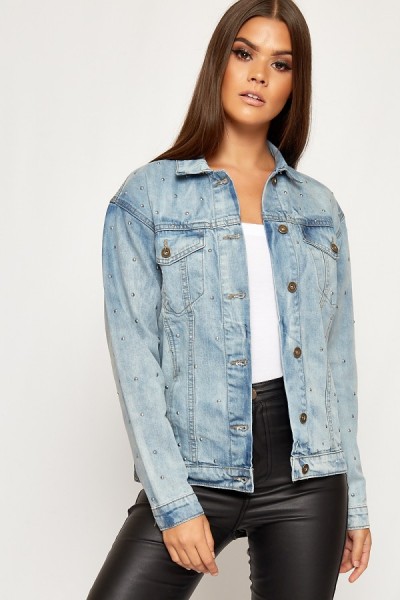 kailey-studded-stonewashed-classic-denim-jacket | Fab Fashion Fix