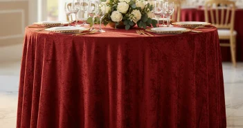 red tablecloth wedding decor